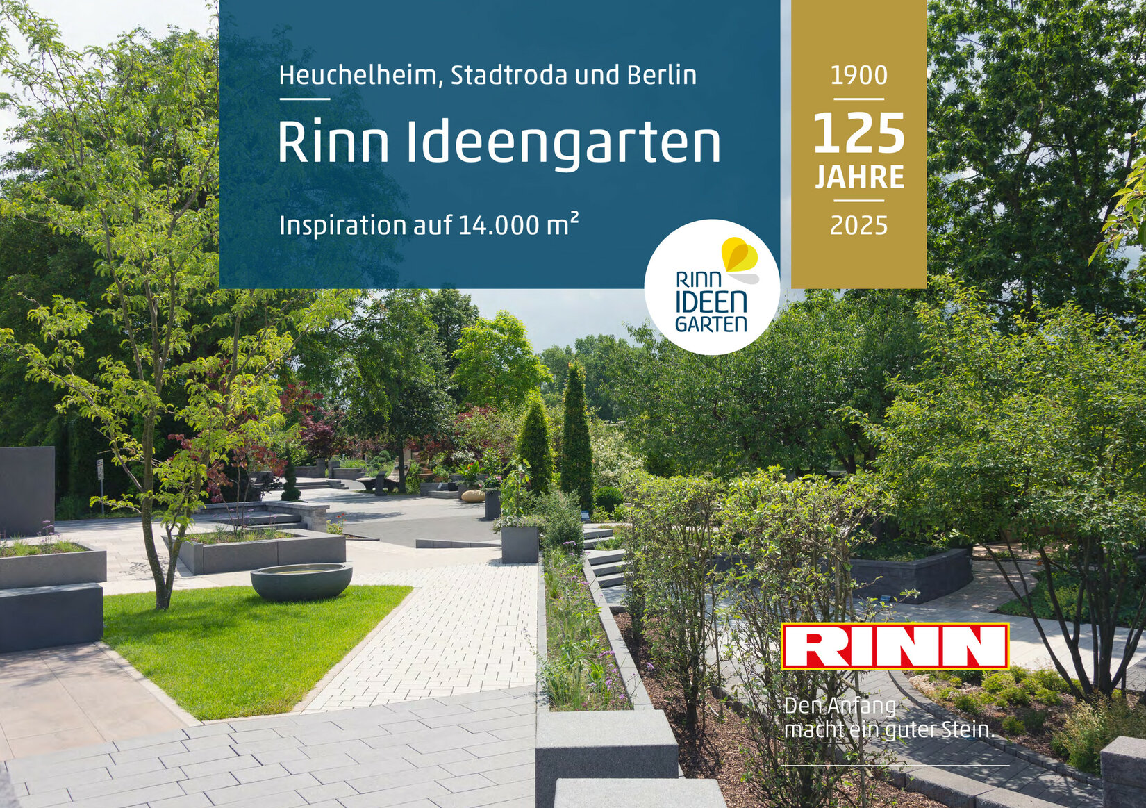Flyer Broschuere: Die Rinn Ideengaerten Titelbild des Rinn Ideengaerten Flyers