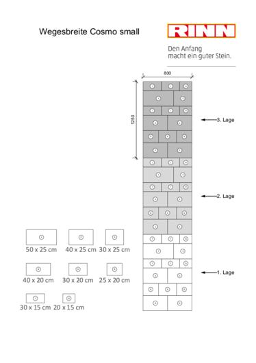 Verlegemuster für Wege Cosmo small Verlegemuster für Wege Cosmo small