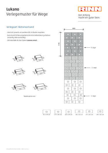 Verlegemuster Wege Lukano Pflaster Verlegemuster für Wege mit Lukano Pflaster