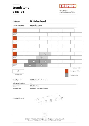 Trendstone Verlegemuster Drittelverband Trendstone Verlegemuster Drittelverband