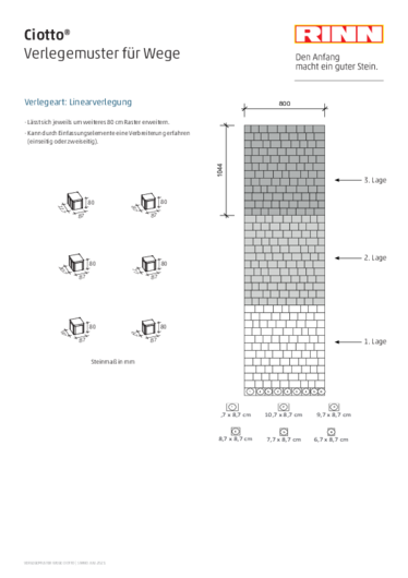 Verlegemuster für Wege Ciotto Pflaster Verlegemuster für Wege mit Ciotto Pflaster