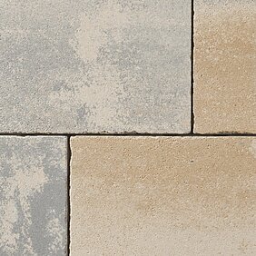 Unsere Rinn Platten Fiero rustica in der Farbe Sahara-Beige.